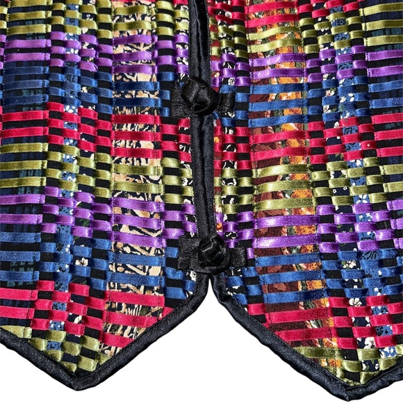 Halsey Lined Mixed Textiles Vintage 90’s Vest Size Small Generously Sized! - Picture 3 of 5